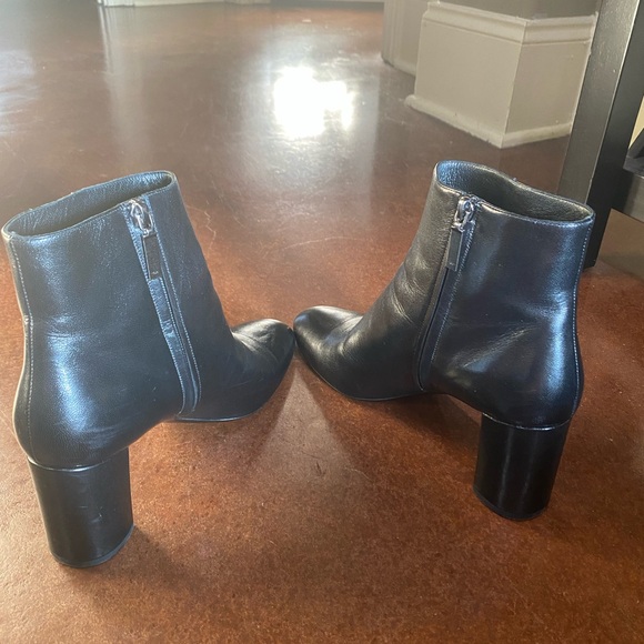 Yves Saint Laurent Leather Ankle Boots Black Size 12 - Picture 6 of 9